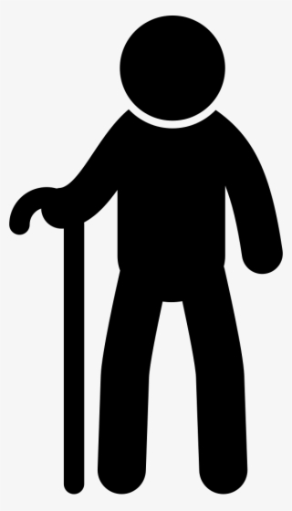 Old Man From Frontal View With A Cane Comments - Icono Anciano Png