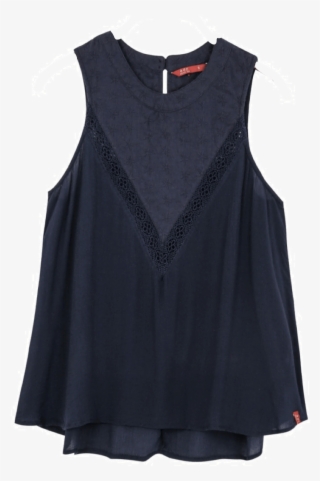 Blusa Azul Cuello Redondo - Little Black Dress