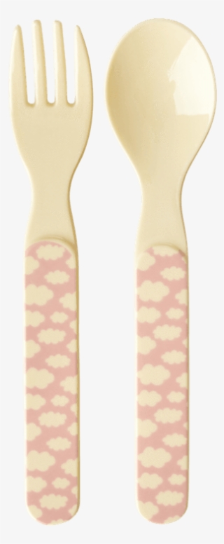 Rice,spoon And Fork Set With Cloud Print Collection, - Cutlery
