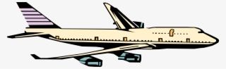 Vector Illustration Of Commercial 747 Airplane Boeing - Monoplane