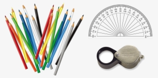 Colored Pencils Protractor Handlens - Jeppesen Pn 1 Navigation Plotter