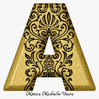 Alfabeto Glitter Dourado Com Ornamentos Png, Glitter - Portable Network Graphics