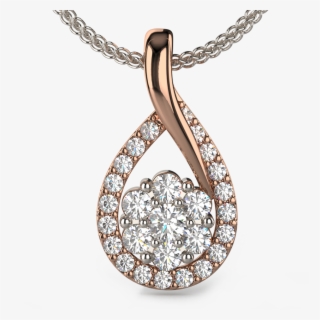 Tear Drop Diamond Pendant Necklace In 9kt Or 18kt Gold - Pendant