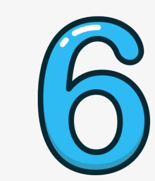 Numero Azul 7 - Number Six Png