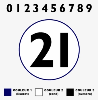 Kit De 2 Stickers Fond Numeros Course Avec Liseret - Numero De Course Rond