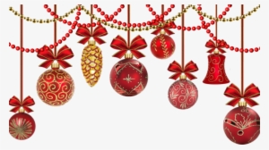 Christmas, Deco, Festive Decorations - Red Christmas Ornaments Banner