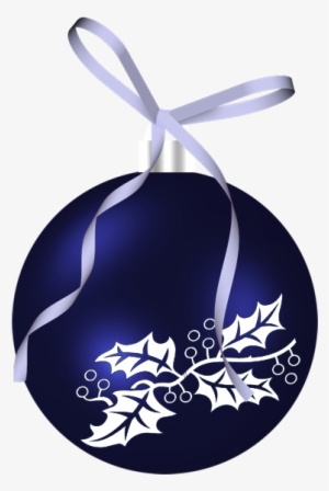 Blue And White Hanging Christmas - Blue Christmas Ball Transparent Background Png
