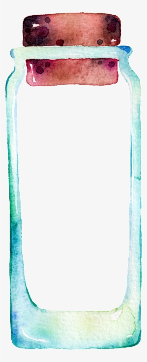 Glass Bottle Watercolor Hand Drawn Cartoon Transparent - 玻璃 瓶 卡通