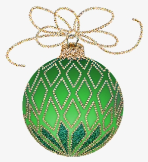 Christmas Green And Gold Ornament Clipart - Green Ornament Clip Art