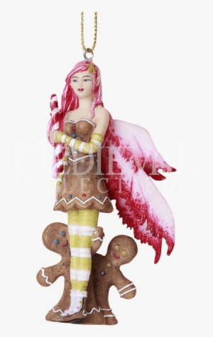Gingerbread Fairy Hanging Ornament - Pink Gingerbread Fairy Ornament