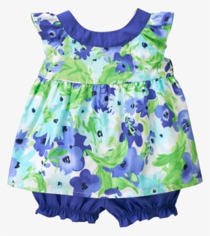 Baby Watercolor Blue Floral Set By Gymboree - Pattern
