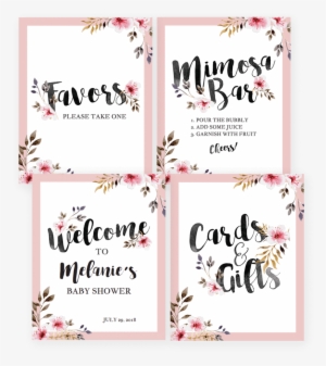 Girl Baby Shower Decorations Printable By Littlesizzle - Baby Shower Signs For Tables