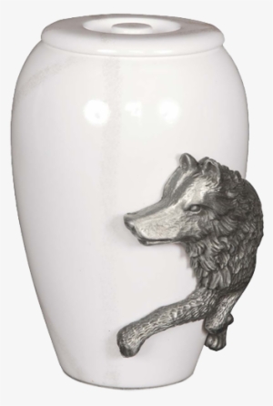 Side View Of Urn With Detail Of Wolf's Face - Wolf