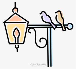 Birds On A Lamp Post Royalty Free Vector Clip Art Illustration - Vectores Postes De Luz