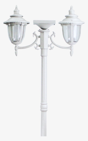 J & J Global Hannah Two Head Solar Lamp Post And