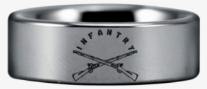 Infantry Army Silver 1 Large - Titanium Ring