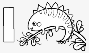 I Of Iguana Coloring Page - Letra I Para Colorir