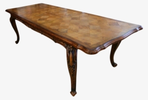 Louis Xv Parquetry Extension Dining Table In Golden - Coffee Table