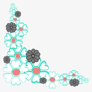 Blue Flower Clipart Corner Floral - Floral Corners Vectors Png