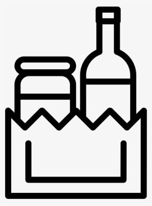 Condiments Inside A Grocery Paper Bag Comments - Groceries Vector Icon