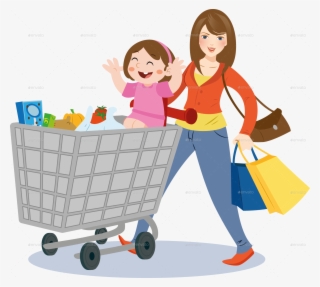 Mom Grocery Shopping Clipart Shopping Grocery Store - Shopping Mom Png