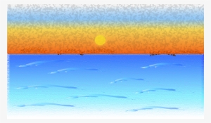Siberian Winter Sunset- Illustration To Be Used As - Sea