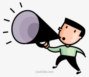 Man Making Announcements Royalty Free Vector Clip Art - Announcement Clip Art