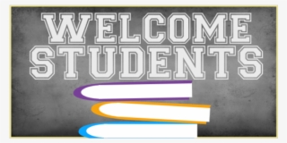 Welcome Students Vinyl Banner With Books Graphic - Graphic Design