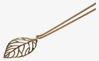 Yellow Gold Leaf Necklace - Necklace