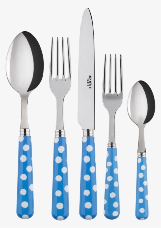 White Dots Sky 5-pc Setting - Cutlery
