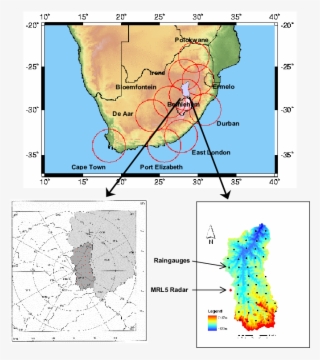 Map Of South Africa Illustrating The Weather Radar - Atlas