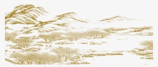 Png Free China Painting Chinese Line Artwork Creative - Landscape Line Drawing