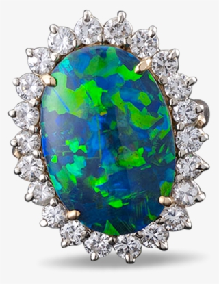 Black Opal And Diamond Ring, - Diamond