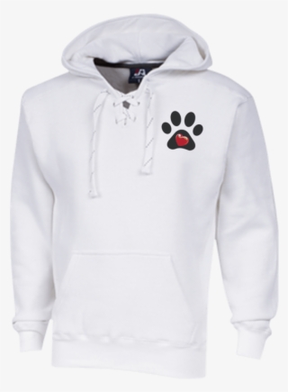Embroidered My Heart Paw Print Heavyweight Sport Lace - Hoodie