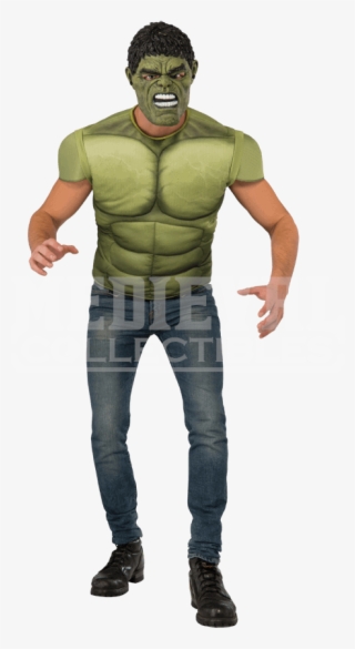 Adult Avengers 2 Deluxe Hulk Costume Top And Mask Set - Costume