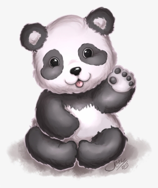 Drawn Panda Little Panda - Cute Cartoon Cutie Panda
