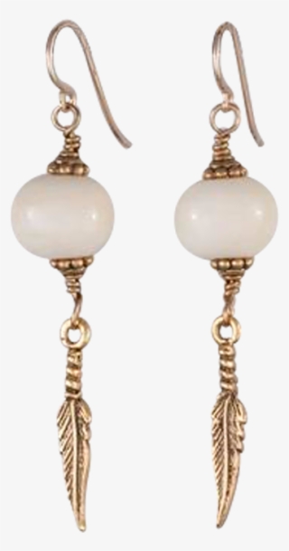 Bone And Feather Earrings - Earrings