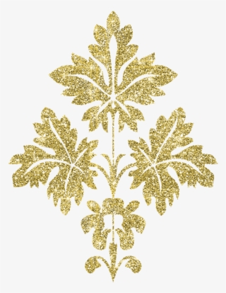 Gold, Authentic, Silvery, Flowering, Pattern - Stencil