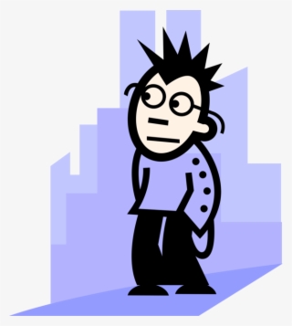 Clip Royalty Free Stock Teenage With Spiked Hair Vector - Cartoon