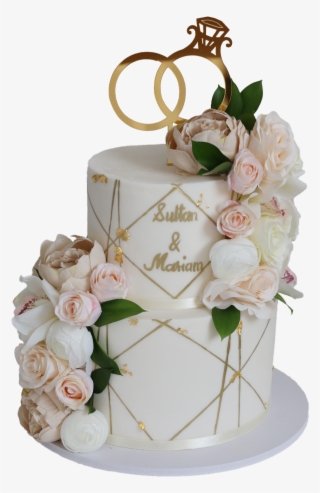 Golden Line Cake - Wedding Cake