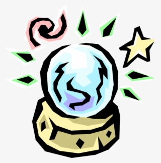 Vector Illustration Of Crystal Ball Orbuculum Glass - Future Of Satellite Communications