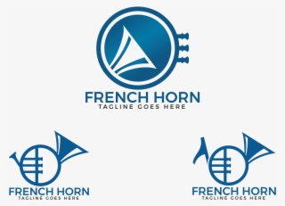 French Horn Logo Set - Circle