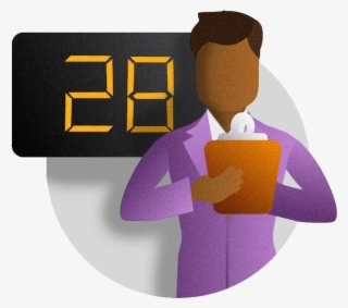 Football Scout Recording Statistics With Scoreboard - Illustration