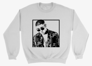 Reggaeton Icon Graphic Crewneck Featuring Bad Bunny - Will Plié For Pizza