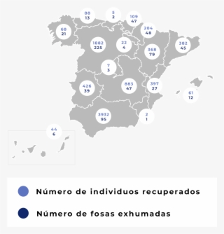 Fosas Comunes Y Número De Individuos Recuperados Por - Map Of Spain