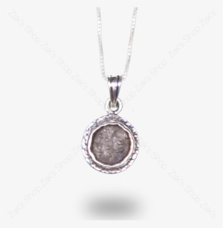 Widow's Mite Coin In A Silver Pendant Necklace - Locket