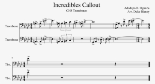 Incredibles Callout Sheet Music For Trombone Download - Hedwig's Theme Flute