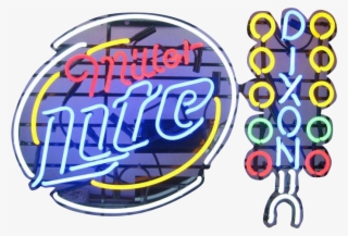 Miller Lite Dixon Drag Lights Neon Sign - Circle