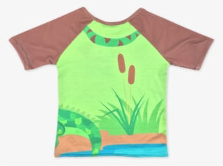 Under The Sea Alligator Kids Tshirt - Illustration