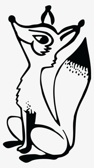 Free Clipart Of A Stubborn Fox - Black And White Fox Clip Art